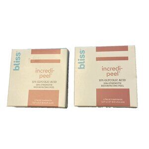BLISS Incredi-Peel, 4 Facial Treatments Bundle Lot Of 2 Glycolic Acid